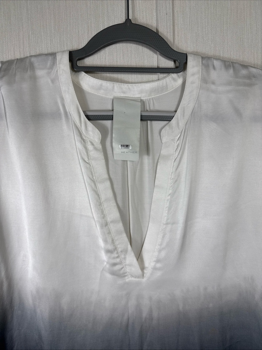 Heather Ombre Mini Dress in White to Gray